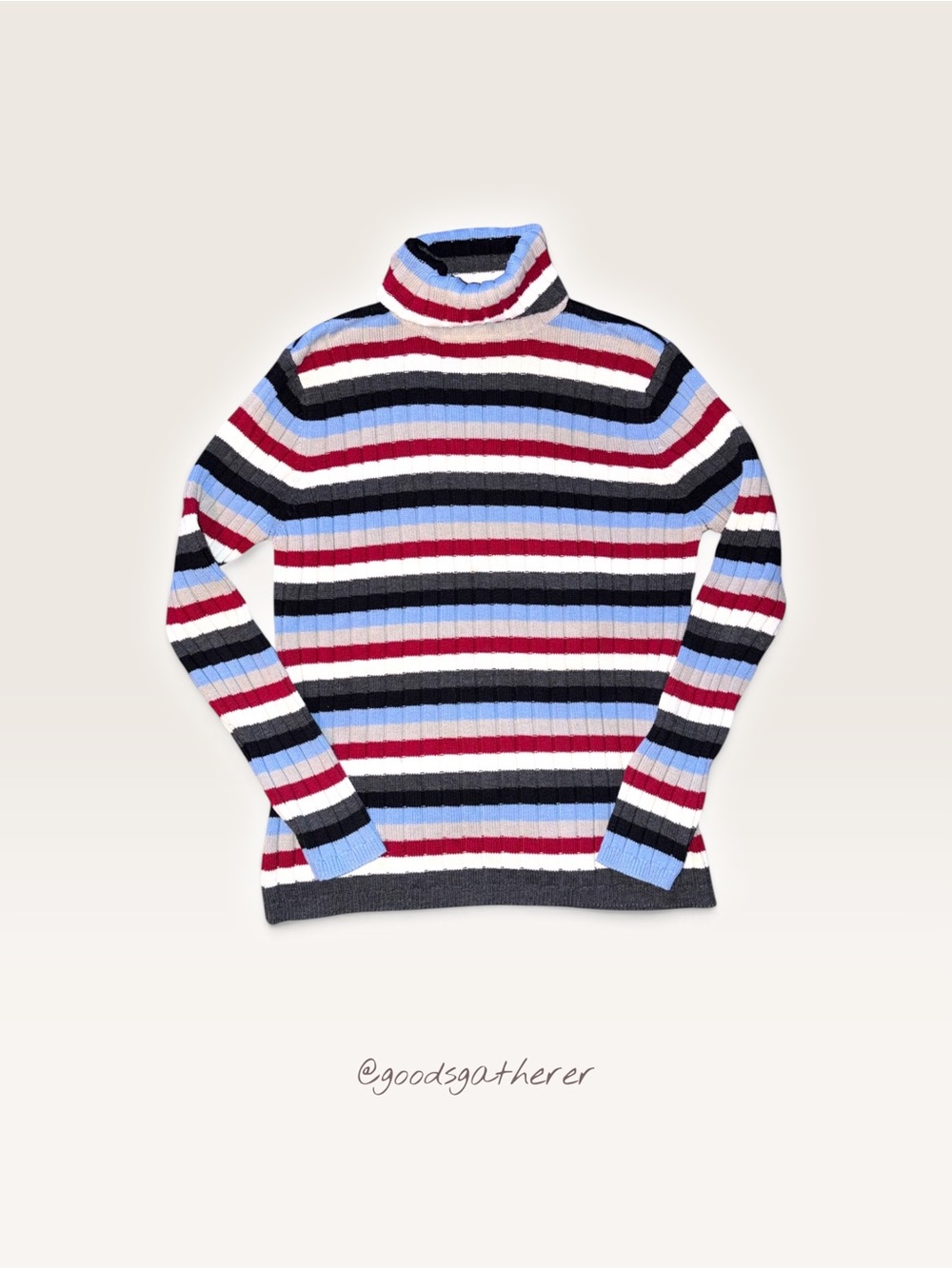 Niki Taylor by Liz Claiborne Multicolor Striped Turtleneck Sweater Women’s L